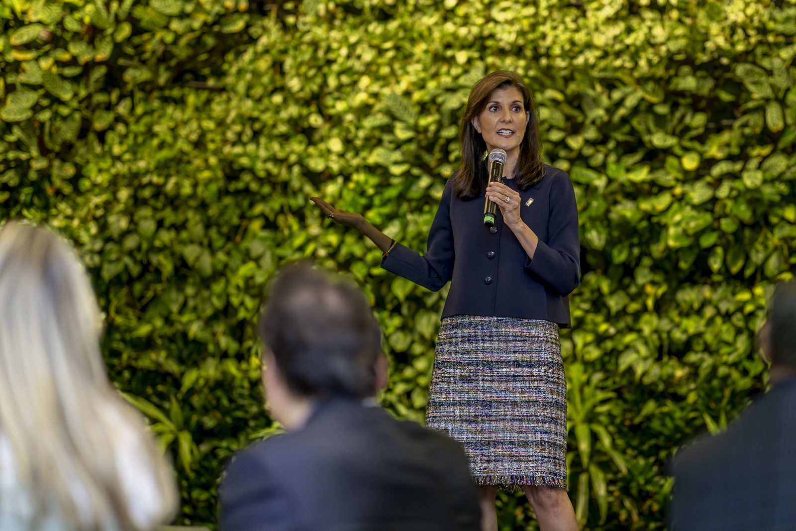 Speaker addressing guests at a corporate event